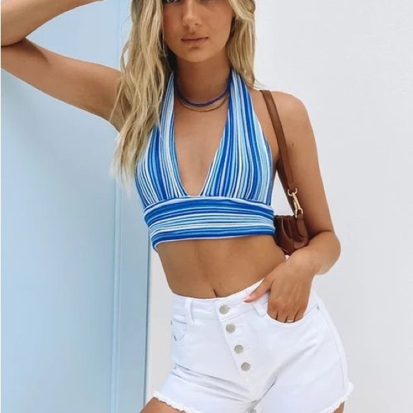 NWOT Beginning Boutique Beach Knit Halter top - Picture 5 of 6